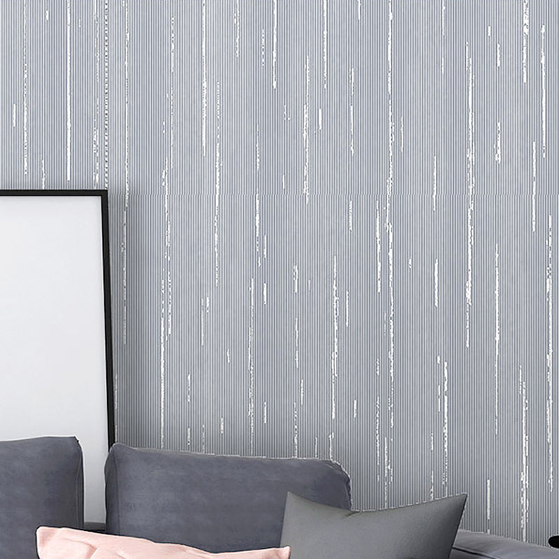 Stripe Wallpaper Pastel Color Minimalistic Wall Covering for Bedroom, Moisture Resistant Blue-Gray Clearhalo 'Modern wall decor' 'Modern' 'Wallpaper' Wall Decor' 1206347
