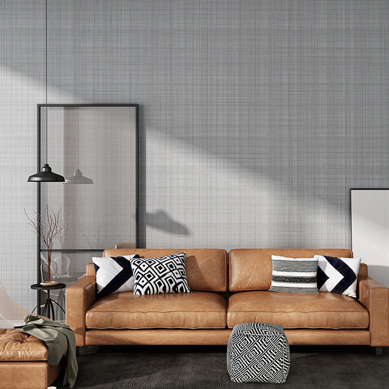 Solid Color Crisscrossed Wallpaper Roll Moisture Resistant Wall Decor for Living Room Grey Clearhalo 'Modern wall decor' 'Modern' 'Wallpaper' Wall Decor' 1206431
