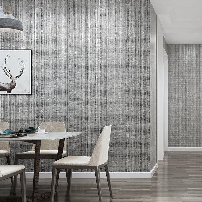 Nordic Solid Flax Look Wallpaper Pastel Color Unpasted Wall Decor for Living Room Grey Clearhalo 'Modern wall decor' 'Modern' 'Wallpaper' Wall Decor' 1206459