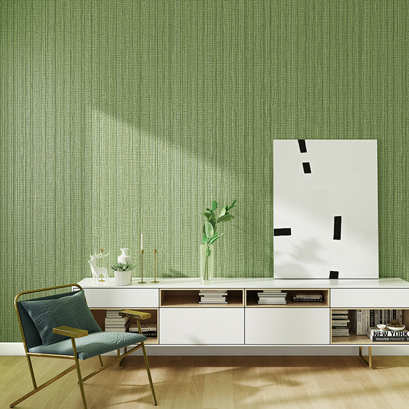Nordic Solid Flax Look Wallpaper Pastel Color Unpasted Wall Decor for Living Room Green Clearhalo 'Modern wall decor' 'Modern' 'Wallpaper' Wall Decor' 1206469