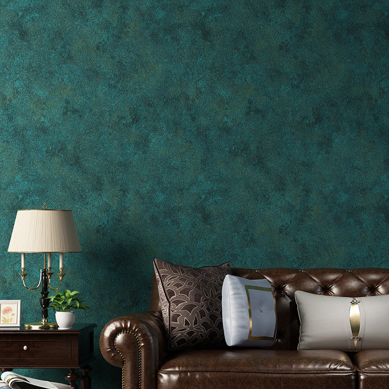 Distressed Wallpaper Roll Vintage Non-Pasted Living Room Wall Art, 33' L x 20.5" W Peacock Green Clearhalo 'Modern wall decor' 'Modern' 'Wallpaper' Wall Decor' 1206481