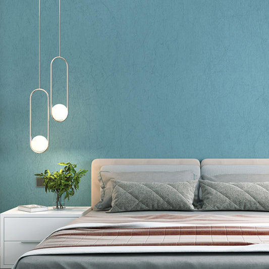 Blue Plain Wallpaper Roll Moisture-Resistant Minimalist Bedroom Wall Decor, Non-Woven Fabric Clearhalo 'Modern wall decor' 'Modern' 'Wallpaper' Wall Decor' 1206495