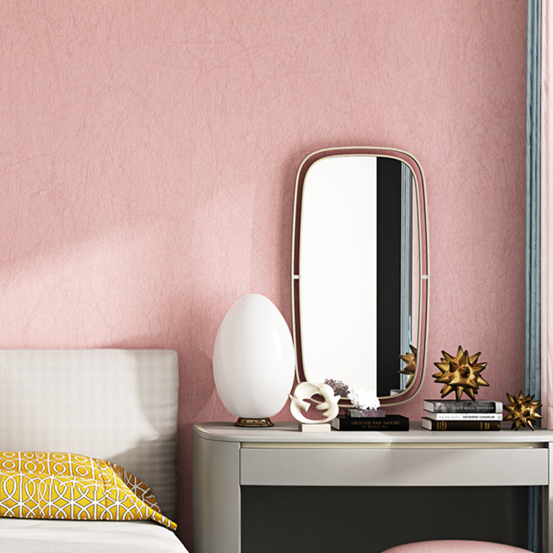 Simplicity Plain Wallpaper Roll for Bedroom 33' L x 20.5" W Wall Decor in Pastel Color Rose Pink Clearhalo 'Modern wall decor' 'Modern' 'Wallpaper' Wall Decor' 1206520