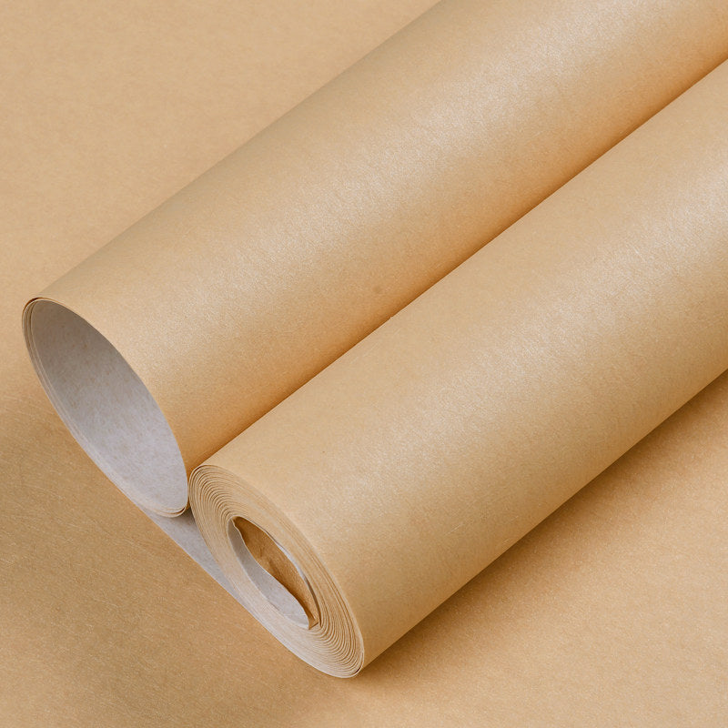 Beige Solid Color Wallpaper Non-Pasted Wall Covering for Home Decoration, 33' L x 20.5" W Clearhalo 'Modern wall decor' 'Modern' 'Wallpaper' Wall Decor' 1206543