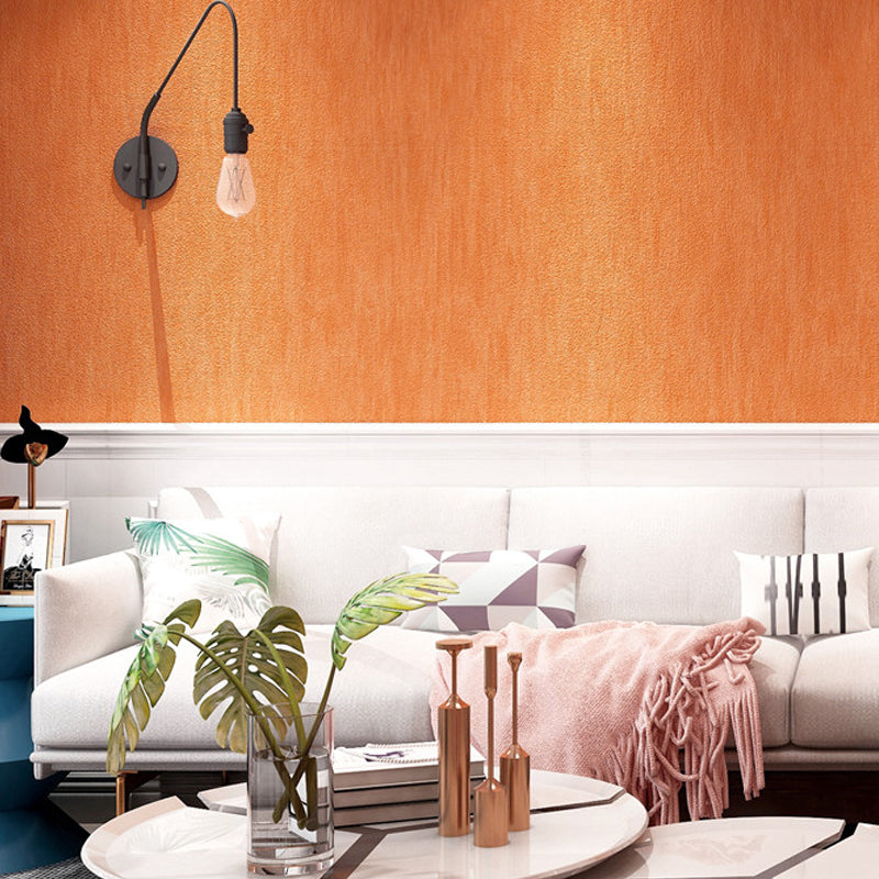 Nordic Plain Wallpaper for Dining Room 31' L x 20.5" W Wall Covering in Orange, Non-Pasted Clearhalo 'Modern wall decor' 'Modern' 'Wallpaper' Wall Decor' 1206571
