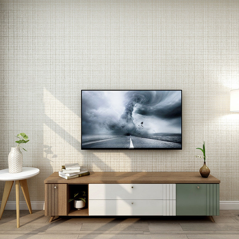 Non-Woven Washable Wallpaper Minimalist Tartan Wall Covering for Living Room, Unpasted Khaki Clearhalo 'Wall Decor' 'Wallpaper' 1206601