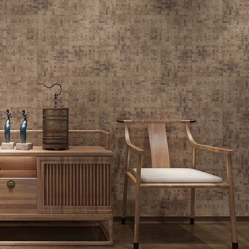 Boho Chic Patchwork Wallpaper Roll for Living Room 57.1-sq ft Wall Art in Dark Color Apricot Clearhalo 'Wall Decor' 'Wallpaper' 1206619