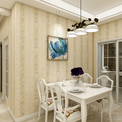 Antique Jacquard Wallpaper Roll for Bedroom 31' x 20.5" Wall Decor in Pastel Color Light Yellow Clearhalo 'Vintage wall decor' 'Vintage' 'Wallpaper' Wall Decor' 1206755