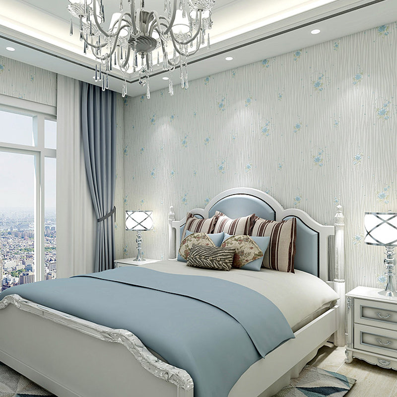 Pastel Color Flower Wallpaper Water-Resistant Country Bedroom Wall Art, Non-Pasted Clearhalo 'Country wall decor' 'Rustic' 'Wallpaper' Wall Decor' 1206828