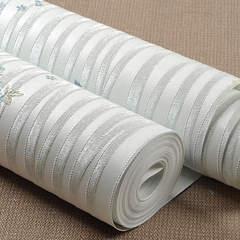 Pastel Color Flower Wallpaper Water-Resistant Country Bedroom Wall Art, Non-Pasted Clearhalo 'Country wall decor' 'Rustic' 'Wallpaper' Wall Decor' 1206829