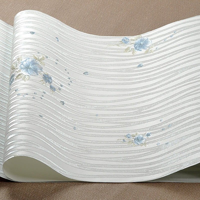 Pastel Color Flower Wallpaper Water-Resistant Country Bedroom Wall Art, Non-Pasted Clearhalo 'Country wall decor' 'Rustic' 'Wallpaper' Wall Decor' 1206830