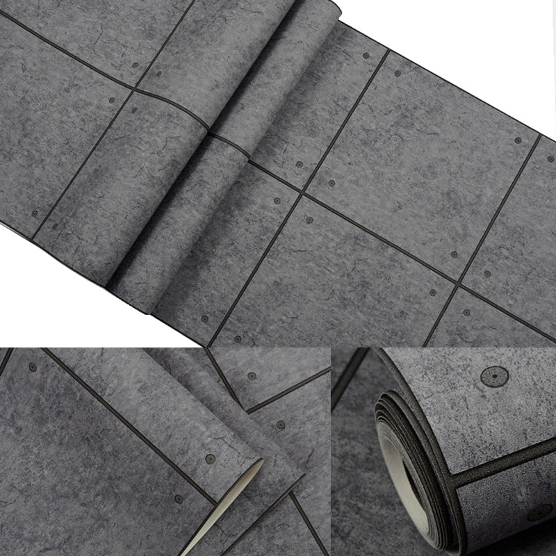 Stain-Resistant Check Wallpaper Vinyl Industrial Style Wall Covering for Restaurant Clearhalo 'Industrial wall decor' 'Industrial' 'Wallpaper' Wall Decor' 1206851