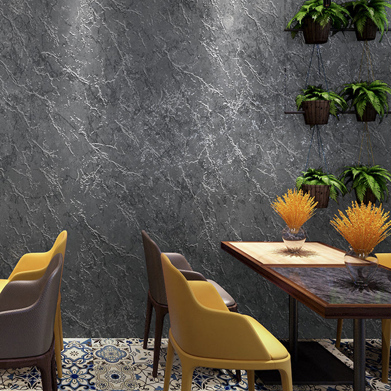Industrial Faux Marble Wallpaper for Restaurant 54.2-sq ft Wall Covering in Dark Color Clearhalo 'Industrial wall decor' 'Industrial' 'Wallpaper' Wall Decor' 1206879