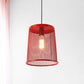 Silver/Red Cylinder Pendant Light Vintage Stylish 1 Bulb Dining Room Hanging Lamp with Mesh Cage Shade Clearhalo 'Art Deco Pendants' 'Cast Iron' 'Ceiling Lights' 'Ceramic' 'Crystal' 'Industrial Pendants' 'Industrial' 'Metal' 'Middle Century Pendants' 'Pendant Lights' 'Pendants' 'Tiffany' Lighting' 1207431
