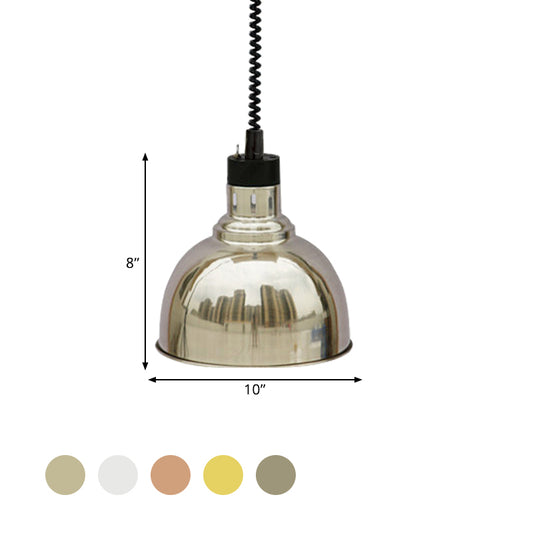Retro Stylish Dome Suspension Light Extendable 1 Head Metal Pendant Lighting in Bronze/Copper for Indoor Clearhalo 'Art Deco Pendants' 'Cast Iron' 'Ceiling Lights' 'Ceramic' 'Crystal' 'Industrial Pendants' 'Industrial' 'Metal' 'Middle Century Pendants' 'Pendant Lights' 'Pendants' 'Tiffany' Lighting' 1207465
