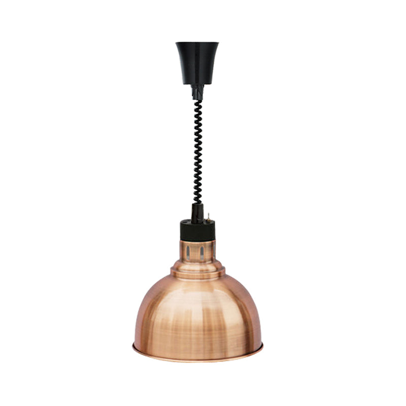 Retro Stylish Dome Suspension Light Extendable 1 Head Metal Pendant Lighting in Bronze/Copper for Indoor Clearhalo 'Art Deco Pendants' 'Cast Iron' 'Ceiling Lights' 'Ceramic' 'Crystal' 'Industrial Pendants' 'Industrial' 'Metal' 'Middle Century Pendants' 'Pendant Lights' 'Pendants' 'Tiffany' Lighting' 1207473