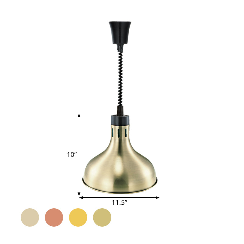 Vintage Extendable Dome Hanging Lamp 1 Light Metallic Ceiling Light Fixture in Bronze/Copper for Kitchen Clearhalo 'Art Deco Pendants' 'Cast Iron' 'Ceiling Lights' 'Ceramic' 'Crystal' 'Industrial Pendants' 'Industrial' 'Metal' 'Middle Century Pendants' 'Pendant Lights' 'Pendants' 'Tiffany' Lighting' 1207486