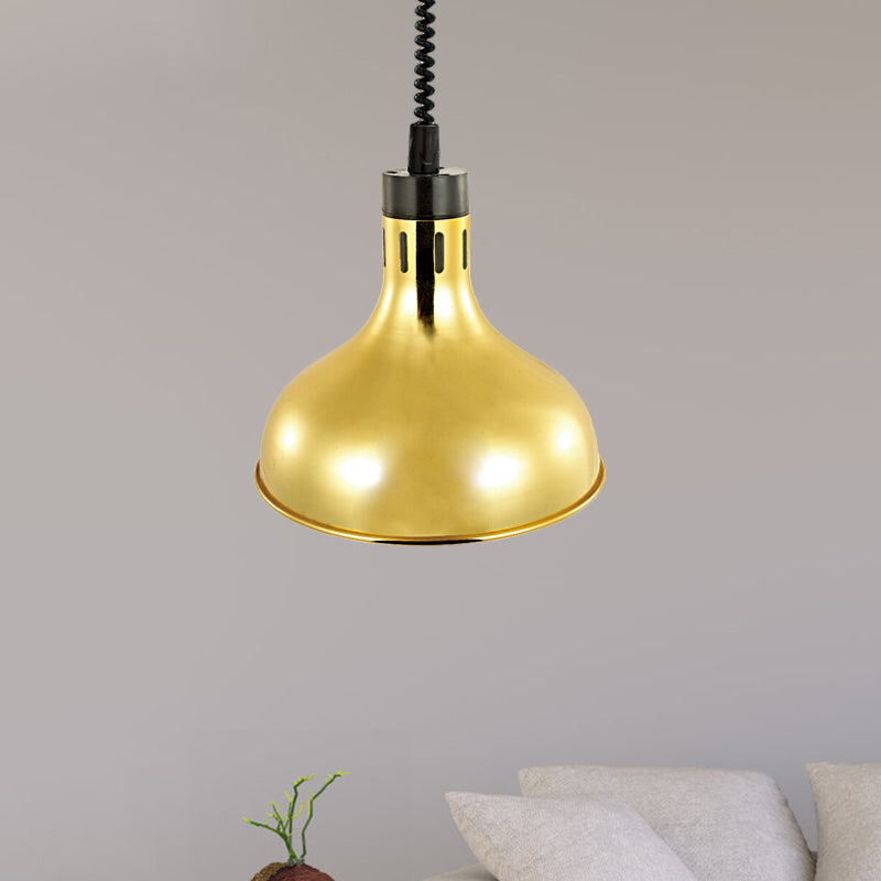 Vintage Extendable Dome Hanging Lamp 1 Light Metallic Ceiling Light Fixture in Bronze/Copper for Kitchen Clearhalo 'Art Deco Pendants' 'Cast Iron' 'Ceiling Lights' 'Ceramic' 'Crystal' 'Industrial Pendants' 'Industrial' 'Metal' 'Middle Century Pendants' 'Pendant Lights' 'Pendants' 'Tiffany' Lighting' 1207492