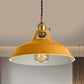 Loft Style Barn Shade Hanging Light 1 Light Metal Pendant Lighting in Blue/Green for Dining Room Yellow Clearhalo 'Ceiling Lights' 'Modern Pendants' 'Modern' 'Pendant Lights' 'Pendants' Lighting' 1207528