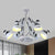 6-Light Dome Pendant Lighting with Spider Design Retro Black/White Metallic Chandelier Light Fixture with Adjustable Arm White Clearhalo 'Cast Iron' 'Ceiling Lights' 'Chandeliers' 'Industrial Chandeliers' 'Industrial' 'Metal' 'Middle Century Chandeliers' 'Rustic Chandeliers' 'Tiffany' Lighting' 1207559