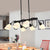 Linear Kitchen Pendant Light Fixture Modern White Glass 6/8/10 Lights Black Hanging Lamp Kit, Down/Up 6 Black Down Clearhalo 'Ceiling Lights' 'Glass shade' 'Glass' 'Island Lights' Lighting' 1207727