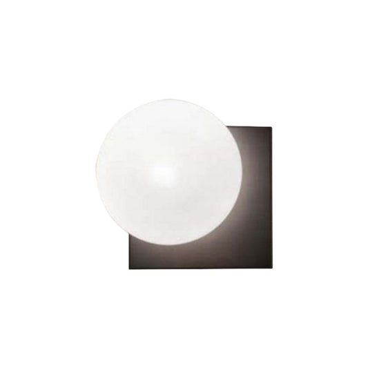 Modern 1 Light Wall Sconce with White Glass Shade Black Ball Wall Mounted Light Fixture - Clearhalo - 'Cast Iron' - 'Glass' - 'Industrial' - 'Modern wall lights' - 'Modern' - 'Tiffany' - 'Traditional wall lights' - 'Wall Lamps & Sconces' - 'Wall Lights' - Lighting' - 1207894