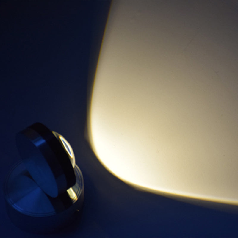 LED Bedroom Wall Light with Round Crystal Shade Silver Finish Wall Sconce Lamp in Warm/White Lighting Clearhalo 'Cast Iron' 'Glass' 'Industrial' 'Modern wall lights' 'Modern' 'Tiffany' 'Traditional wall lights' 'Wall Lamps & Sconces' 'Wall Lights' Lighting' 1207957