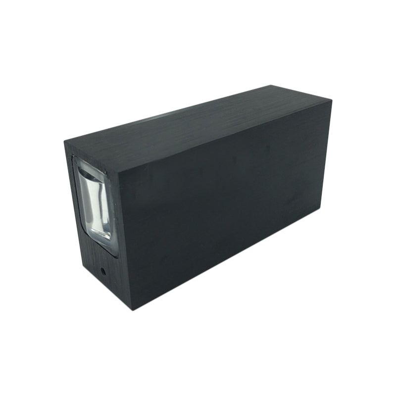 Metallic Rectangular Wall Sconce Light Simple Style 2 Lights Black Finish Wall Lamp in Warm/White Lighting for Hotel Clearhalo 'Cast Iron' 'Glass' 'Industrial' 'Modern wall lights' 'Modern' 'Tiffany' 'Traditional wall lights' 'Wall Lamps & Sconces' 'Wall Lights' Lighting' 1207989