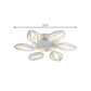 4/6 Lights LED Bedroom Flush Ceiling Light with Leaf Acrylic Shade White Flush Mount Light Fixture in Warm/White/Natural Light Clearhalo 'Ceiling Lights' 'Close To Ceiling Lights' 'Close to ceiling' 'Semi-flushmount' Lighting' 1208014