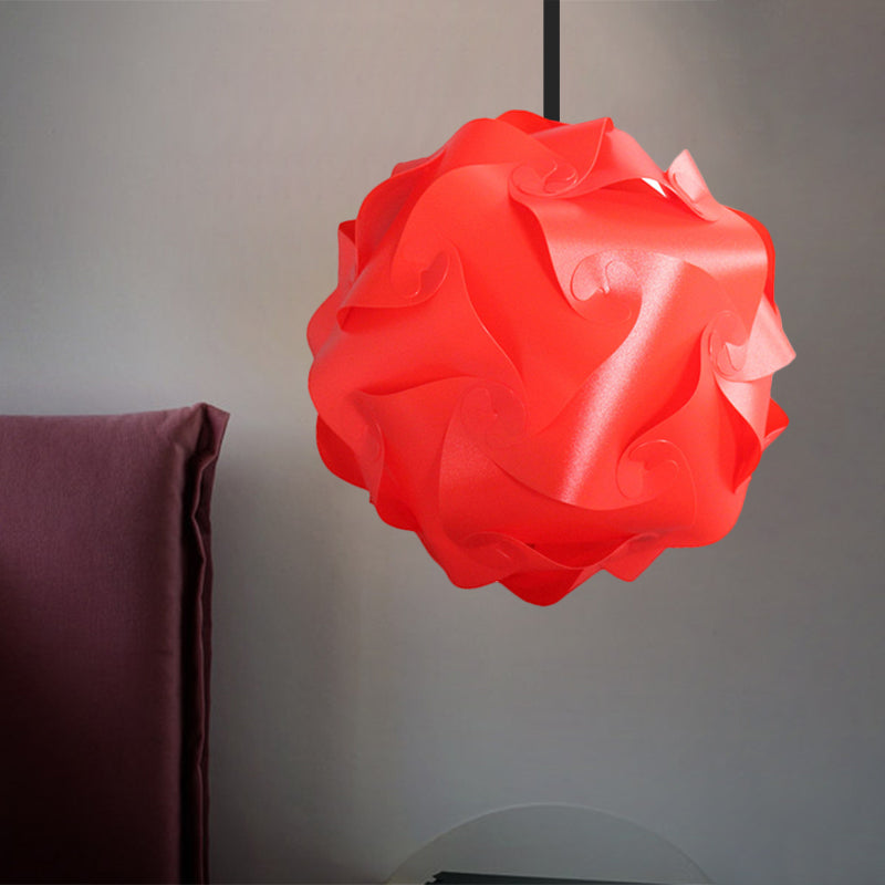 White/Red/Pink Globe Hanging Lamp Contemporary 1-Light Acrylic Ceiling Pendant Light, 8"/9"/10" Red Clearhalo 'Ceiling Lights' 'Modern Pendants' 'Modern' 'Pendant Lights' 'Pendants' Lighting' 1208057
