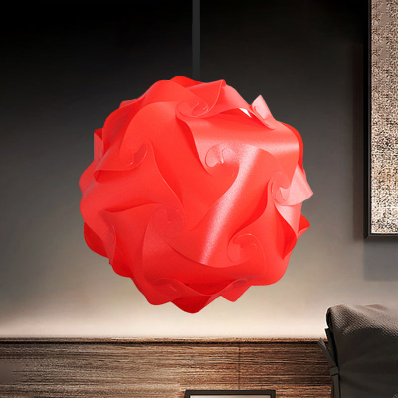 White/Red/Pink Globe Hanging Lamp Contemporary 1-Light Acrylic Ceiling Pendant Light, 8"/9"/10" Clearhalo 'Ceiling Lights' 'Modern Pendants' 'Modern' 'Pendant Lights' 'Pendants' Lighting' 1208058