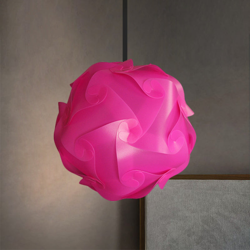 White/Red/Pink Globe Hanging Lamp Contemporary 1-Light Acrylic Ceiling Pendant Light, 8"/9"/10" Pink Clearhalo 'Ceiling Lights' 'Modern Pendants' 'Modern' 'Pendant Lights' 'Pendants' Lighting' 1208061