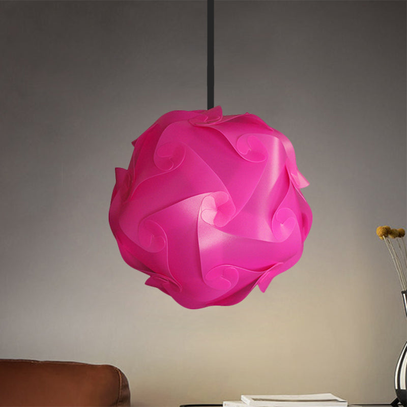 White/Red/Pink Globe Hanging Lamp Contemporary 1-Light Acrylic Ceiling Pendant Light, 8"/9"/10" Clearhalo 'Ceiling Lights' 'Modern Pendants' 'Modern' 'Pendant Lights' 'Pendants' Lighting' 1208062