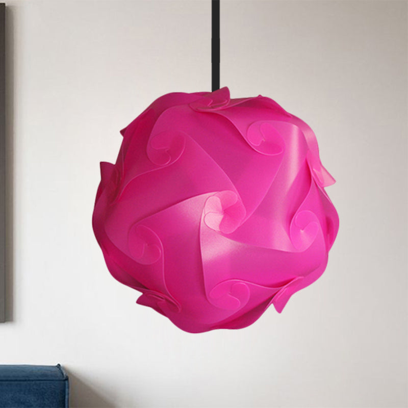 White/Red/Pink Globe Hanging Lamp Contemporary 1-Light Acrylic Ceiling Pendant Light, 8"/9"/10" Clearhalo 'Ceiling Lights' 'Modern Pendants' 'Modern' 'Pendant Lights' 'Pendants' Lighting' 1208063