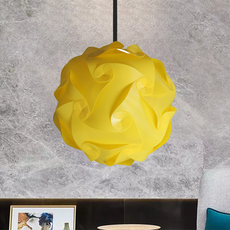 White/Red/Pink Globe Hanging Lamp Contemporary 1-Light Acrylic Ceiling Pendant Light, 8"/9"/10" Yellow Clearhalo 'Ceiling Lights' 'Modern Pendants' 'Modern' 'Pendant Lights' 'Pendants' Lighting' 1208065