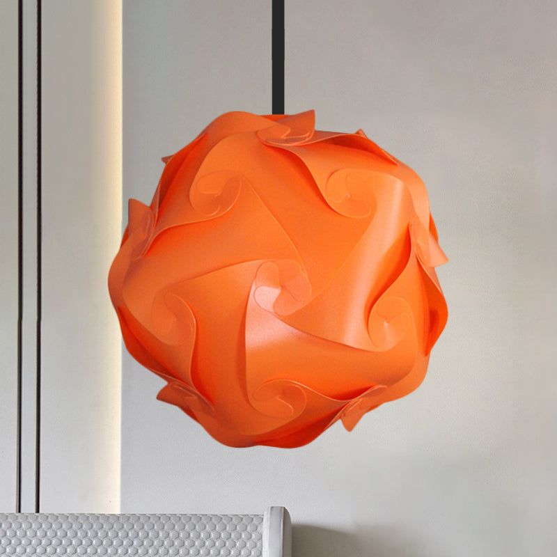 White/Red/Pink Globe Hanging Lamp Contemporary 1-Light Acrylic Ceiling Pendant Light, 8"/9"/10" Orange Clearhalo 'Ceiling Lights' 'Modern Pendants' 'Modern' 'Pendant Lights' 'Pendants' Lighting' 1208069