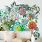 Colorful Blossom Wall Murals Flower Modernist Moisture Resistant Wall Decor on White for Home White Clearhalo 'Wall Decor' 'Wall Mural' 1209232