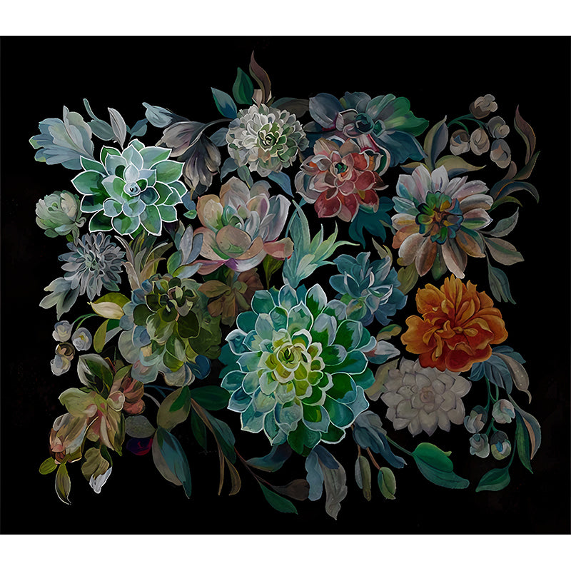 Colorful Blossom Wall Murals Flower Modernist Moisture Resistant Wall Decor on White for Home Clearhalo 'Wall Decor' 'Wall Mural' 1209240