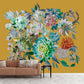 Colorful Blossom Wall Murals Flower Modernist Moisture Resistant Wall Decor on White for Home Yellow Clearhalo 'Wall Decor' 'Wall Mural' 1209243