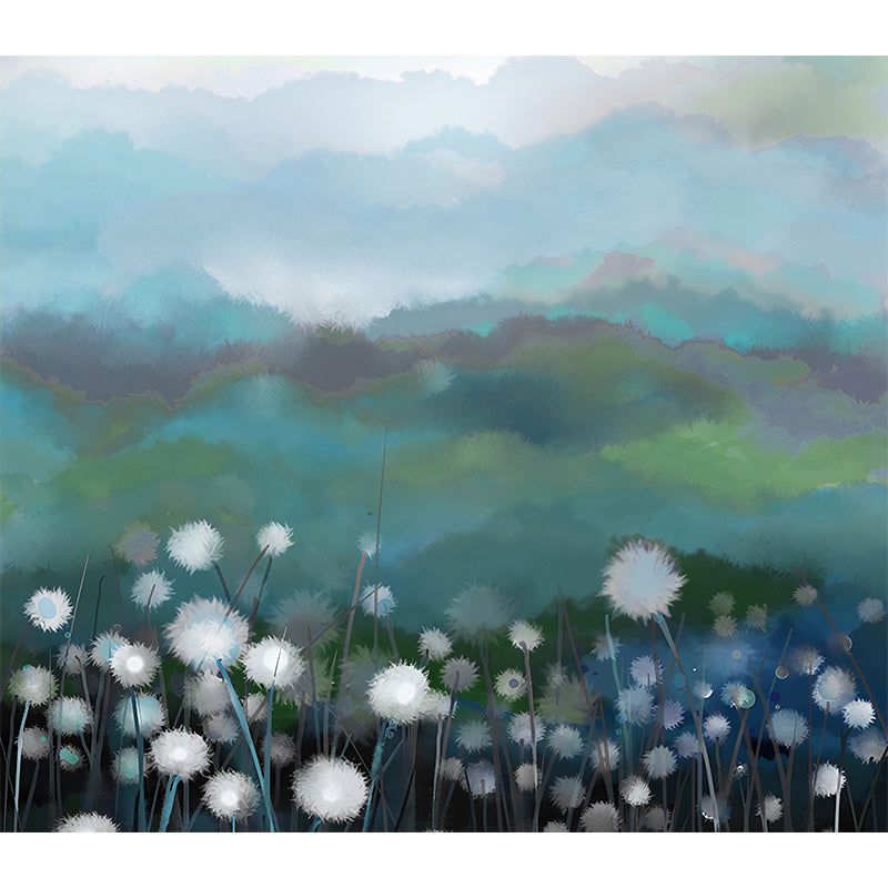 Field of Dandelion Mural Decal Contemporary Waterproof Living Room Wall Art, Customized Size Clearhalo 'Wall Decor' 'Wall Mural' 1209256