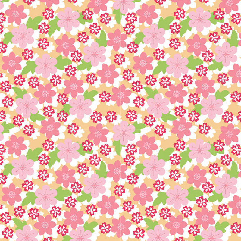 Contemporary Florets Wall Murals in Pink and Green Bedroom Wall Covering, Made to Measure Clearhalo 'Wall Decor' 'Wall Mural' 1209600