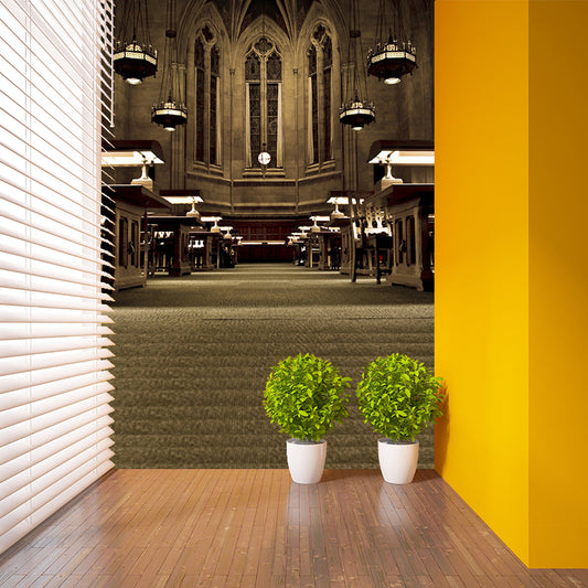 Modern Interior Church Wallpaper Murals Brown Moisture Resistant Wall Covering for Accent Wall