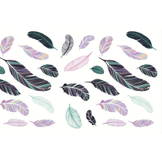 Feathers Pattern Murals Contemporary Waterproofing Home Wall Covering, Personalised Size Clearhalo 'Wall Decor' 'Wall Mural' 1209847