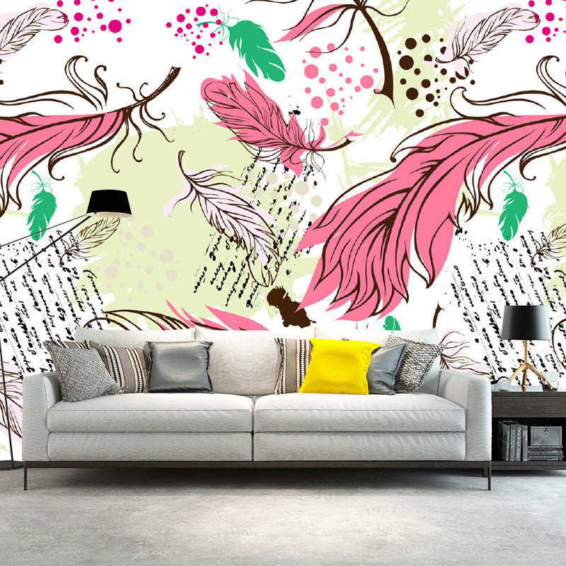 Extra Large Feather Wall Murals Stain Resistant Modernism Living Room
