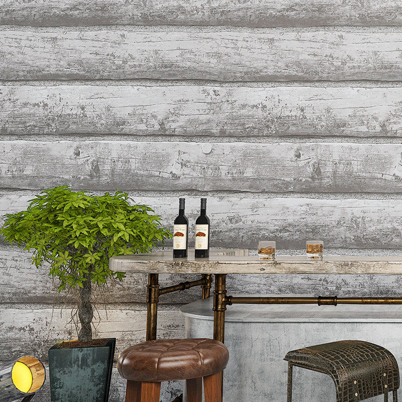 Moisture Resistant Wood Effect Wallpaper Non-Woven Industrial Wall Art for Living Room White Clearhalo 'Industrial wall decor' 'Industrial' 'Wallpaper' Wall Decor' 1211807