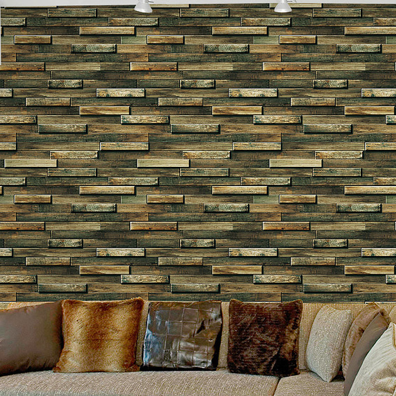 57.1-sq ft Brick-and-Mortar Wallpaper Dark Color Non-Woven Fabric Wall Decor, Moisture Resistant Clearhalo 'Industrial wall decor' 'Industrial' 'Wallpaper' Wall Decor' 1211821