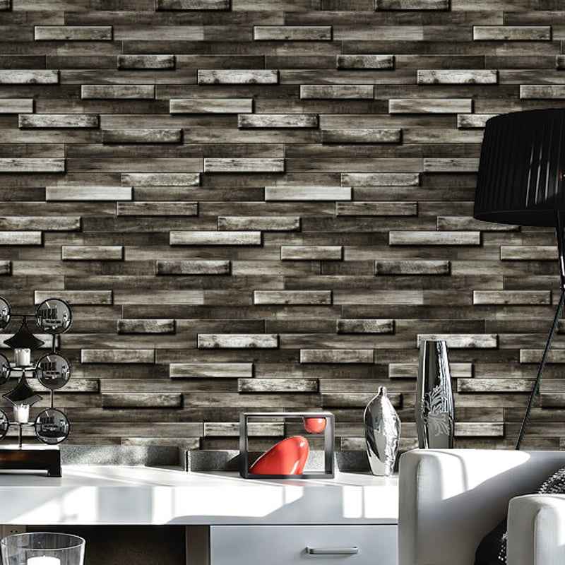 57.1-sq ft Brick-and-Mortar Wallpaper Dark Color Non-Woven Fabric Wall Decor, Moisture Resistant Grey Clearhalo 'Industrial wall decor' 'Industrial' 'Wallpaper' Wall Decor' 1211828