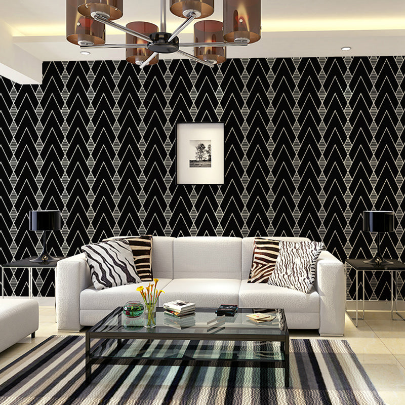 Modern Arrow Pattern Wallpaper for Living Room 57.1-sq ft Wall Covering in Dark Color Clearhalo 'Modern wall decor' 'Modern' 'Wallpaper' Wall Decor' 1211910