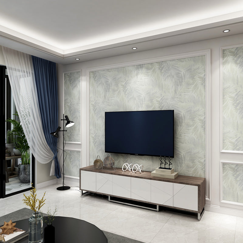 Light-Color Foliage Wallpaper Roll Plants Nordic Moisture Resistant Wall Art for Living Room Clearhalo 'Modern wall decor' 'Modern' 'Wallpaper' Wall Decor' 1211972