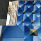 Modern Rhombus Patterned Wallpaper Dark Color Living Room Wall Decoration, Non-Pasted Blue Clearhalo 'Wall Decor' 'Wallpaper' 1212049